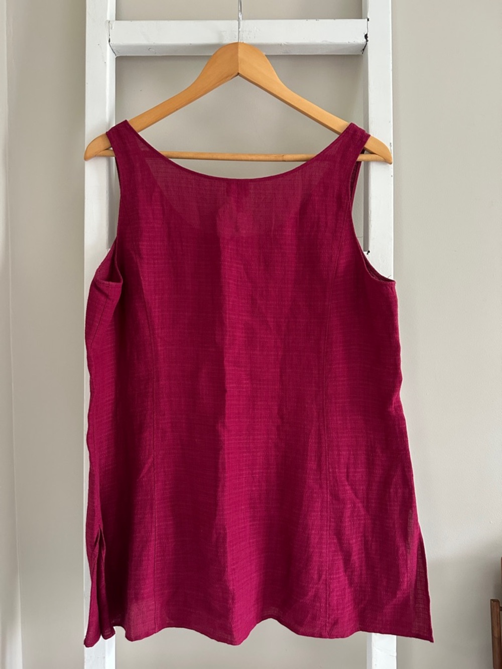Eileen Fisher Scoop Neck Linen Blend Sleeveless Top Tank - Picture 2 of 5